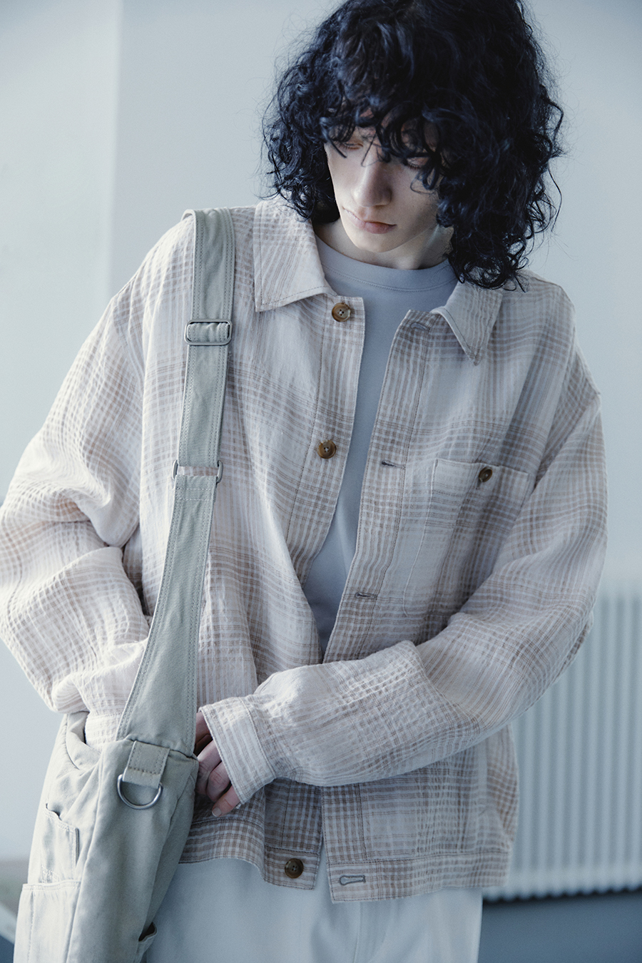 MUSINSA公式 | INSILENCE Linen Check Jacket BEIGE CHECK
